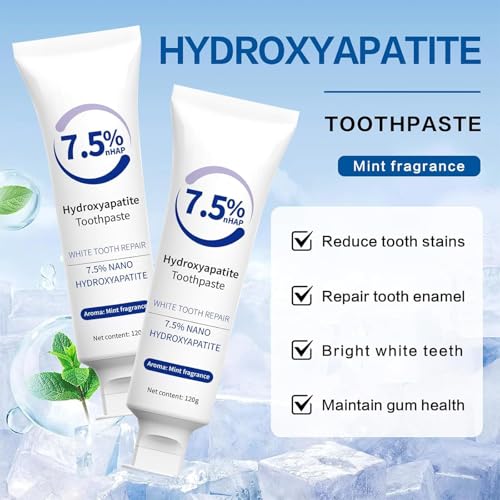 7.5% Hydroxyapatite Toothpaste - Hidroxiapatita Toothpaste, Pasta De Dientes Con Hidroxiapatita for Enamel Protection and Tooth Strengthening (3)