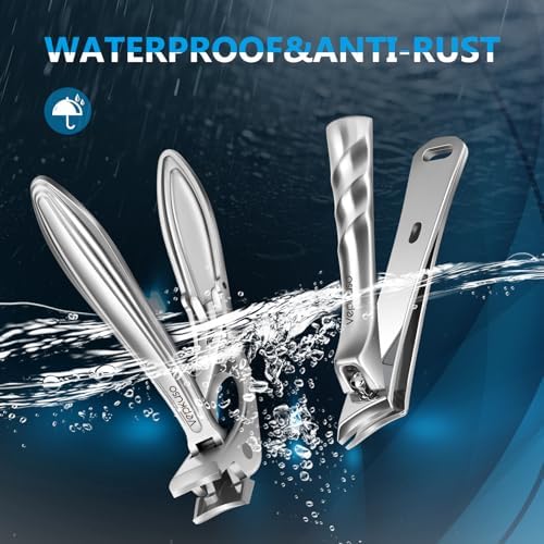 Nail Clippers&Toenail Clippers for Thick Nails for Seniors | Toe Nail Clippers Set for Ingrown Nails for Men | Manicure Kit &Nail Cutter for Women (Sliver(AC))