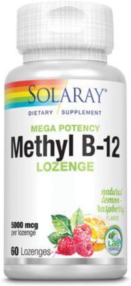 SOLARAY Methyl B12, Lozenge, Lemon (Btl-Plastic) | 5000mcg 60ct