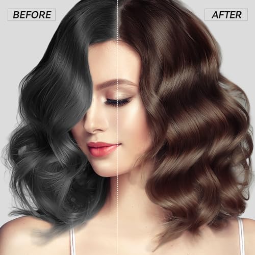 Dark Brown Hair Dye Shampoo 3 IN 1, 16.9 Fl Oz, Natural Herbal Plant Semi Permanent Covers All Gray Hair Treated for Women & Men