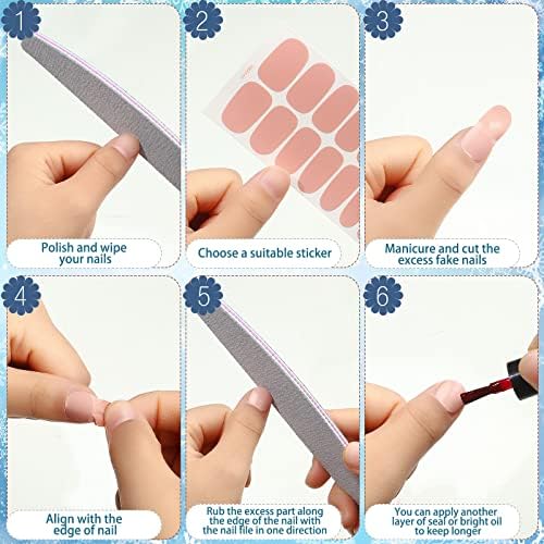 Maitys 336 Pieces 24 Sheets Full Nail Stickers Wraps Polish Strips Self Adhesive Gel Nail Decal Manicure Kits with File for Women Girls(Cute Style,Cute Color)