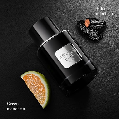 Armani Beauty – Code – Elixir – Cologne for Men - Ambery & Spicy - With Green Mandarin, Leather Accord, & Tonka Bean – 1.6 Fl Oz