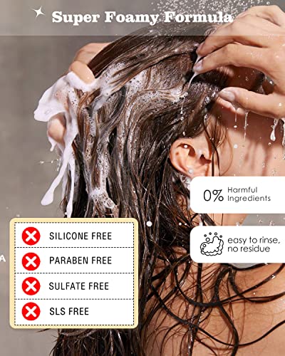 6Pcs Sulfate-Free Shampoo Bars for Dandruff & Oily Hair Control - Natural Solid Shampoo Soap Set (8.46oz Travel Size) - Vegan, Cruelty-Free Hair Care for Women & Men - Blue