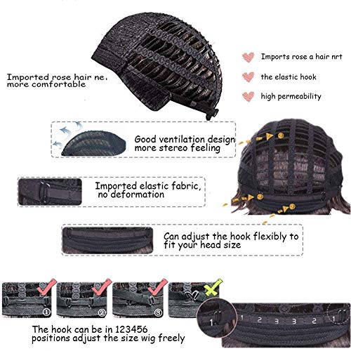 Baruisi Long Curly Wavy Brown Wigs for Men Synthetic Natural Party Halloween Cosplay Hair Wig