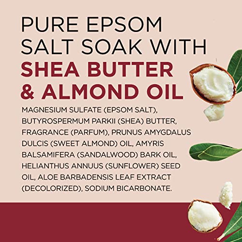 Dr Teal's Pure Epsom Salt, Shea Butter & Almond, 3 lbs (Pack of 4)
