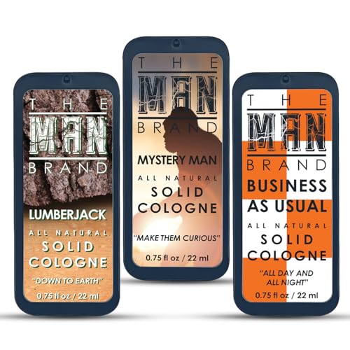 Solid Cologne Sample Set - Mens Sample Cologne Pack - Mens fragrance Sampler Set - Mens Travel Size Cologne Sampler Set (The Triad - 3 Pack - 0.75 oz each)