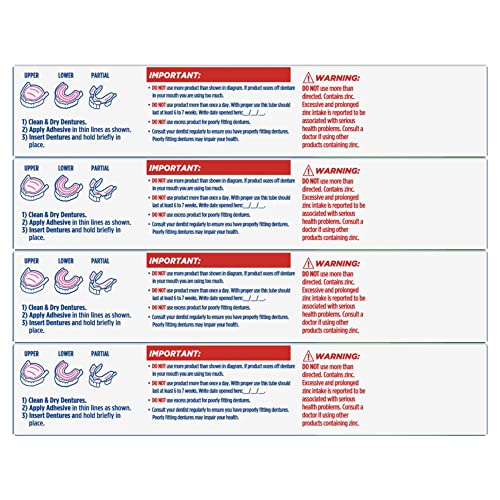 Fixodent Plus Scope Secure Denture Adhesive 2.0oz (Pack of 4)