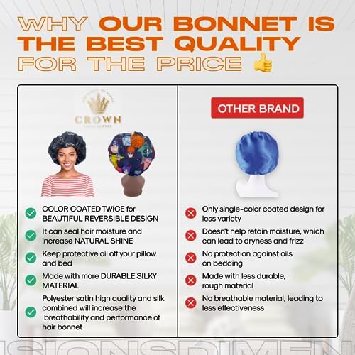 Double Layer Reversible Anime Bonnet for Men and Women - Comfortable Satin Silky Fabric with Elastic Soft Band