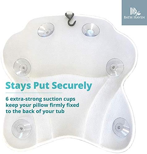 Bath Pillow for Tub, Luxury Bathtub Pillow Head and Neck Support, Relaxing Spa Cushion Head Rest for Tub, Bathtub Accessories for Women and Men with Quick Drying 3D Air Mesh Portable Washable