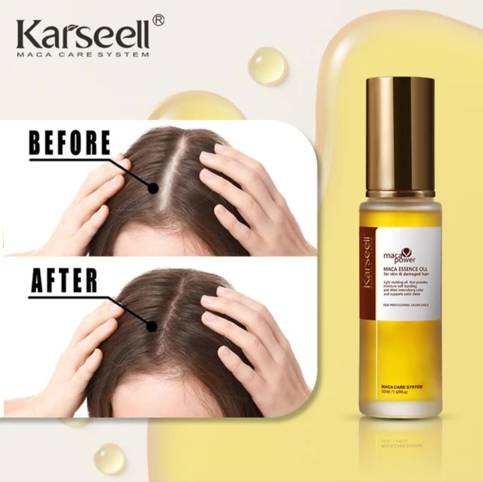 Karseell Hair Repair Set with Shampoo, Conditioner, and Maca Collagen Mask Plus Argan Oil for Dry Damaged Hair (52.39 fl oz), Multipack