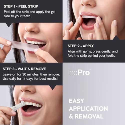Natural Teeth Whitening Strips Kit 14 Treatments - Sensitive Teeth Whitener, Peroxide Free, Enamel Safe White Strips - Instant Teeth Whitening Without The Harm (28 Strips)