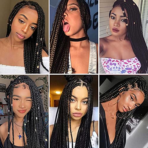 Pre Stretched Braiding Hair,18 Inch 8 Packs Ombre Braiding Hair, Two Tone Yaki Texture Prestretched Crochet Braids Professional Synthetic Hair Extension Itch Free Hot Water Setting (18" T1B/30#)