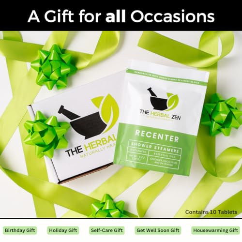 Recenter Shower Steamers Aromatherapy with Lavender and Eucalyptus Essential Oils, Aromatherapy Shower Bombs, Self Care Gift, Birthday Gift for Women, Bath Steamer for Women and Men