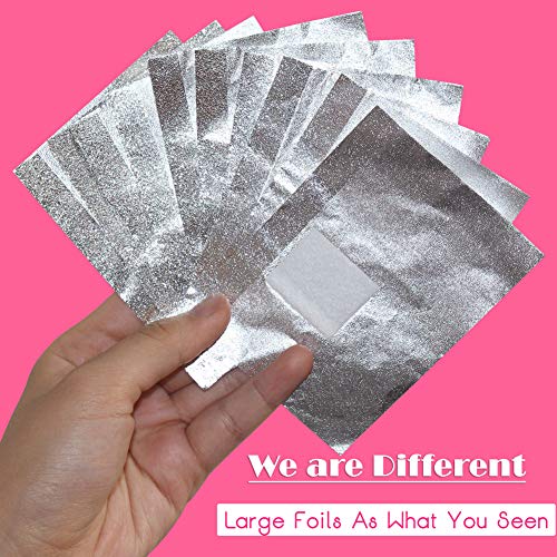 MIILYE Nail Polish Remover Foil Wraps for Acrylic/Dip Powder/UV/Gel/Polish Varnish Soak-off Removal, with Pre-attached Lint Free Pad (300x Nail Gel Polish Remover Wraps)