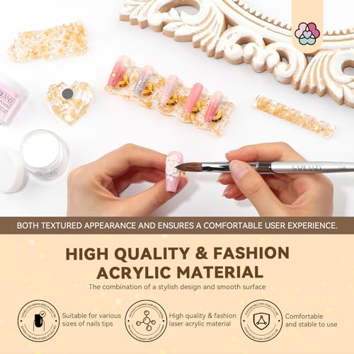 SAVILAND Nail Stand for Press On Nails: 6pcs Nail Stand Set 2X Magnetic Nail Holder for Painting Nails Display 40PCS False Finger Holder Art Brush Putty Acrylic Nail Art Kit Nail Enthusiasts Home DIY