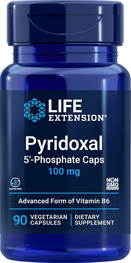 Life Extension Pyridoxal 5-Phosphate Caps 100 mg P5P, 90 Veg Capsules - Advanced Vitamin B6 Supplement