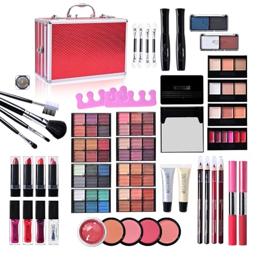All-in-one Holiday Make up Gift Set | Makeup Kit for Women Full Kit Essential Starter Bundle Include Eyeshadow Palette Lipstick Blush Foundation Concealer Face Powder Mascara Lipgloss Brush