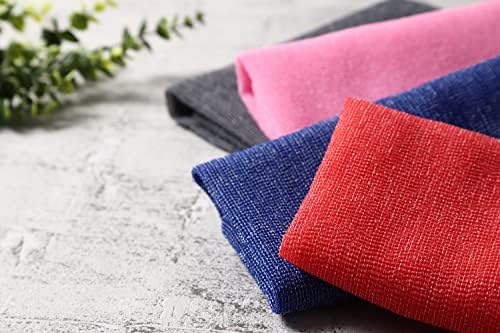 Extra Rough, Exfoliating Washcloth [Made in Japan] Exfoliating Towel Special Texture Makes Fluffy Foam Lather, Back Scrubber, Dead Skin Cell Remover [Loofah for Women and Men] (Red)