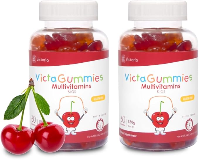 Dr. T VictaGummies Multivitamins 180 gr for Kids - Berry & Orange Flavor - Pectin Gummies - Improved Energy - Overall Wellbeing (120 Count (Pack of 2))
