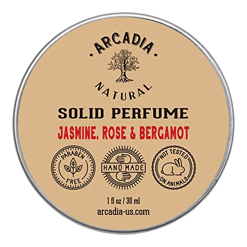 Jasmine, Rose and Bergamot - Handcrafted with natural oils and butters, Vegan and alcohol-Free perfume