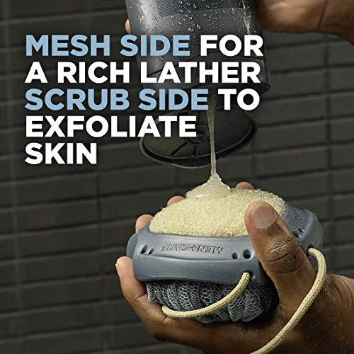 DOVE MEN + CARE Shower Tool for Stronger Skin - Active Clean Scrubs and Exfoliates, 4 Pack & Body & Face Wash