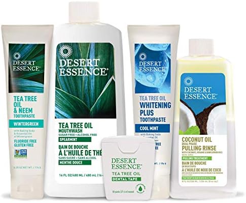 Desert Essence Tea Tree Oil Dental Tape - 30 Yards - Pack of 6 - Naturally Waxed w/Beeswax - Thick Flossing No Shred Tape - On The Go - Removes Food Debris Buildup - Cruelty-Free Antiseptic