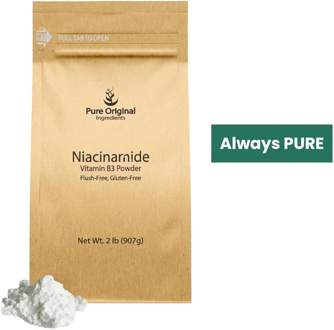 PURE ORIGINAL INGREDIENTS Niacinamide (2 lb) Flush-Free Vitamin B3 Powder, Dietary Supplement