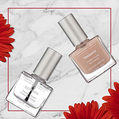 Dermelect Natural Nail Repair Kit for Nails - Anti Aging Nailcare with Peptides Glycolic Acid Sunflower Seed Oil Strengthening & Protective Treatment for Gel Acrylic Damage, Weak Nails 2 pc set