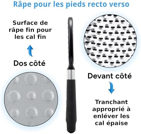Rikans Foot File Foot Rasp Callus Remover Dead Skin Remover Double Sided Foot Scrubber Foot Care Pedicure Tool to Remove Hard Skin Can Be Used Wet or Dry Skin High Grade Stainless Steel File