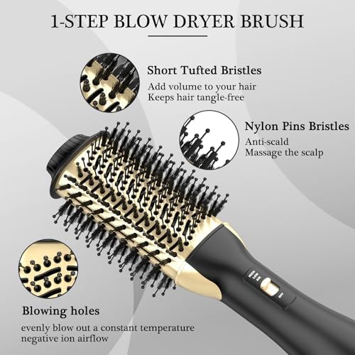 Hair Dryer Brush Blow Dryer Brush in One - One-Step Volumizer Styler and Hot Air Brush - Professional Salon Blow Out Brush for All Hair Type