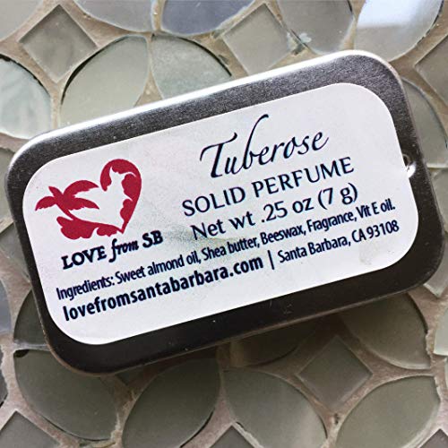 Compact Personal Tuberose Solid Perfume | Luxurious Artisan Spa Gift for Her | Convenient, fits in your purse or travel bag | Tuberose Perfume