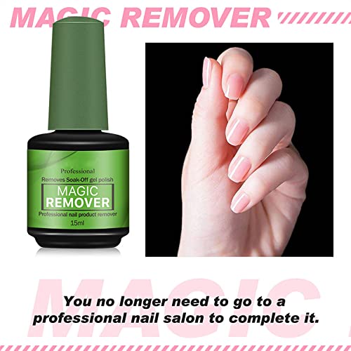Nail Polish Remover, Magic Soak-Off Gel Nail Polish Remover-Quick,Professional Nail Polish Removers for Natural, Gel Nails (Green-3)