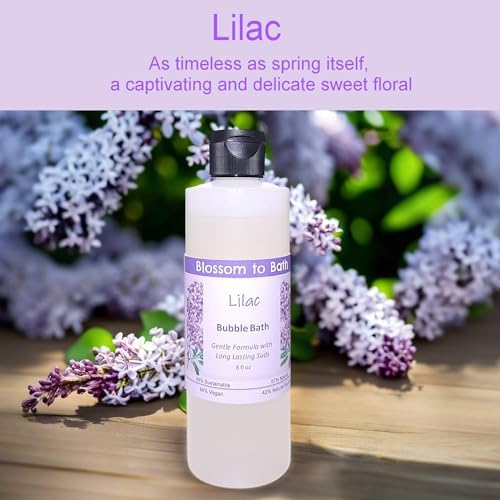Lilac Bubble Bath (8 Ounce) - Phthalate Free Fragrance - Creates A Tub Full of Lasting Bubbles with a Fresh Blooming Scent