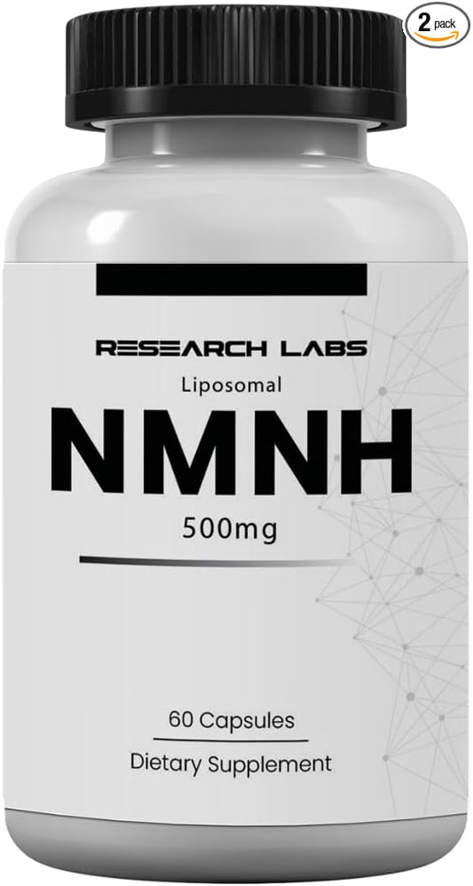 Research Labs Liposomal NMNH (NMN Supplement Alternative) 500mg Per Serving | 60 Capsules (Dihydronicotinamide Mononucleotide) NAD Supplement to Boost NAD+ Levels for Anti Aging
