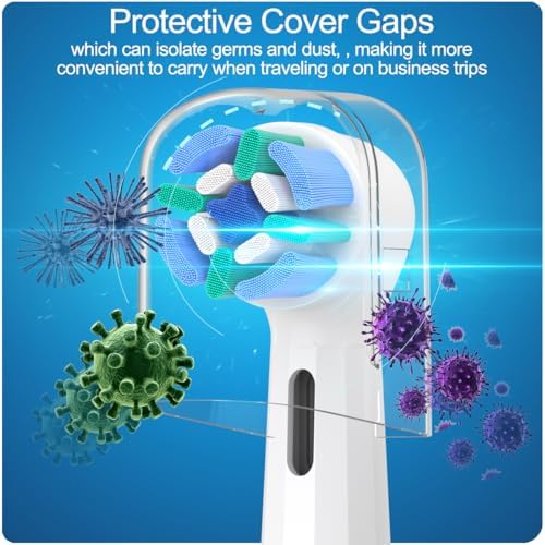 8 Pack Replacement Heads Compatible with Oral B iO Toothbrushes, Brush Heads for Oral-B iO 2/3/4/5/6/7/8/9/10/7G Series, with Covers, Black+White