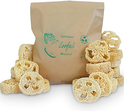 Natural Loofah Slices for Soap Making (20 Pack) - Organic Loufa Cuts - Bulk Luffa - Soap Making Supplies