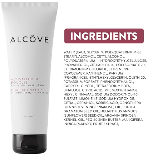 Alcôve - Curl Activator for Curly Hair - Argan Oil, Pomegranate Seed & Mango Extract - Defining Cream for Wavy Hair - Anti Frizz - Moisturizing - Effective in High Humidity - 250ml
