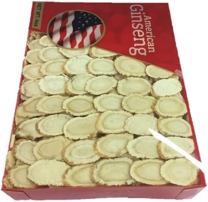 Hand-Selected A Grade American Ginseng Medium Slice (4 Oz. Box)