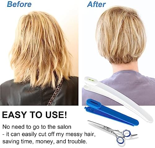 Hair Cutting Scissors, Hair Cutting Kit Women, DIY Home Hair Cutting Tools for Bangs Cutter, Layers, and Split Ends, Scissors for Cutting Baby Hair(Set of 3) Color Blue