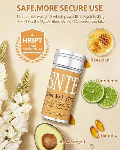 Samnyte Hair Wax Stick, 2PCS Wax Stick for Hair Slick Stick, Hair Wax Stick for Flyaways Hair Gel Stick Non-greasy Styling Cream for Fly Away & Frizz Hair