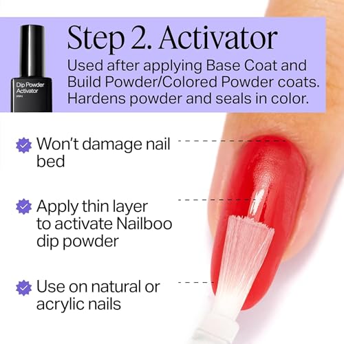 Nailboo Dip Powder Liquid Set, Top Coat, Base Coat & Activator, DIY At Home Manicure, No UV Lamp Needed, For Beginners & Professionals, 0.5 Fl Oz (3 Pack)