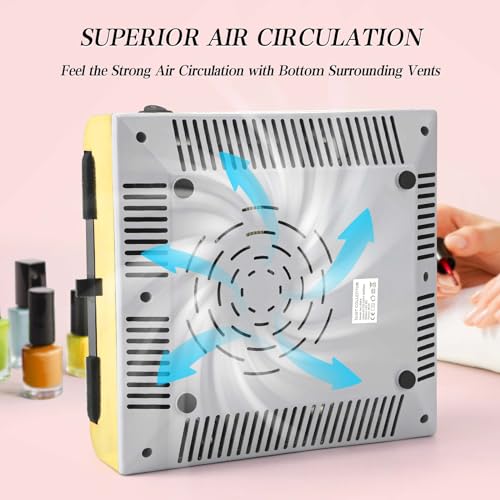 Nail Dust Collector with 2 Reusable Filters & Brush, Powerful 80W Dust Collector Nail Tech for Profesional Beginner Acrylic Nail Polishing, Vacuum Fan Dust Suction Machine for Salon & Home