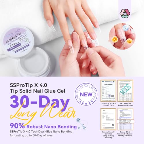 SAVILAND Solid Nail Glue Gel & Nail Glue Remover Kit: U V Light for Nails Complete Nails Tools for Press Ons Strong Nail Glue Gel Handheld Gel X Lamp for Gel Nails and Quick Press On Nail Remover