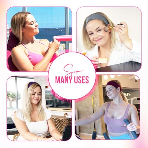 Styla Hair Headbands for Women Stretch Fashion Head Bands 10 Pack Non-Slip Head Wraps Great for Spa, Sports, Yoga, Pilates, Running, Gym Headband, Workouts (Variety)