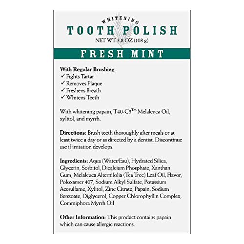 Melaleuca Whitening Tooth Polish Paste without Fluoride 3.8oz — Fresh Mint