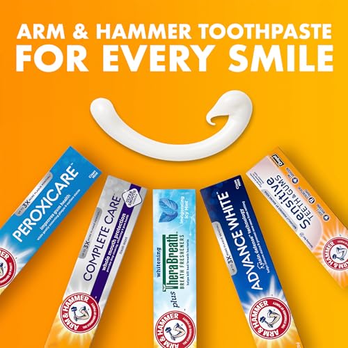 ARM & HAMMER Advance White Toothpaste, Teeth Whitening Baking Soda Toothpaste with Stain Defense Technology and Fluoride, Clean Mint Flavor, 6.0 Oz (4 Pack)