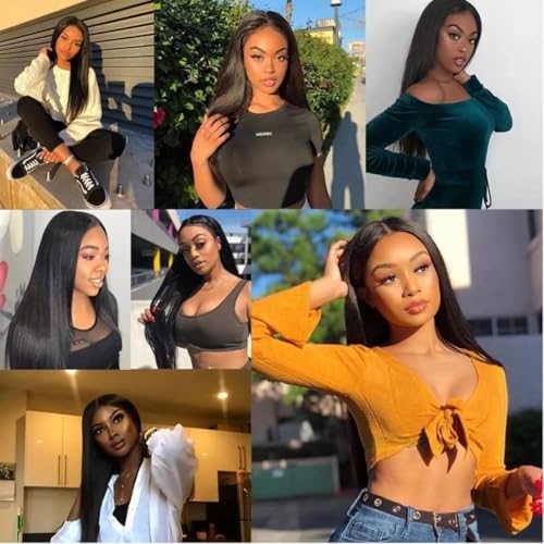 Straight Human Hair Bundles 14 14 14 Inch Trippy Hair Bundles 100% Brazilian Unprocessed Raw Hair Weave Bundles Human Hair Extensions For Black Women Natural Color