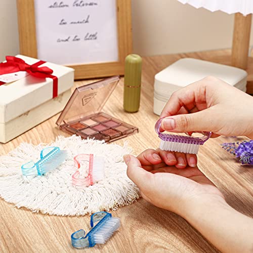 Bokon 400 Pcs Handle Grip Nail Brush Bulk Nail Scrub Brush Nail Brush for Toes and Nails Cleaner, Pedicure Scrubbing tool kit for Men and Women(Multicolor)