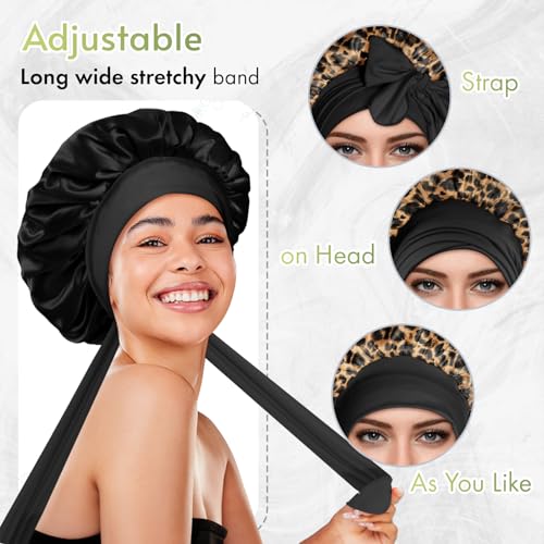 BONNET QUEEN Silk Bonnet for Sleeping Women Reversible Double Layer Satin Bonnet Hair Bonnet Night Sleep Cap for Curly Hair