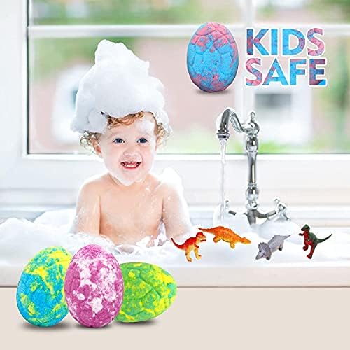 Easter Bath Bombs for Kids with Surprise Toys Inside - Perfect Basket Stuffers, 12Pcs Dino Egg Bath Bombs Gift Set, Gentle and Kids Safe Bubble Bath for Birthday Girls Boys